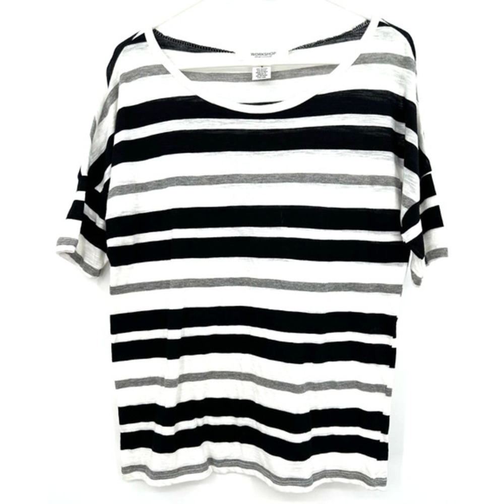 Workshop Republic Clothing size Small black white striped short sleeve t-shirt